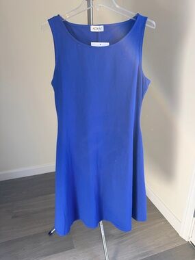 NWT Accent Royal Blue Sleeveless Midi Dress L stretchy